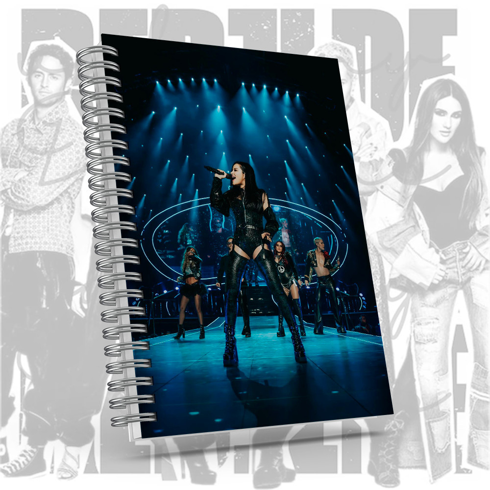 Caderno RBD Maite Perroni com brinde especial - Soy Rebelde Tour - Capa dura, tamanhos A5 ou A6.