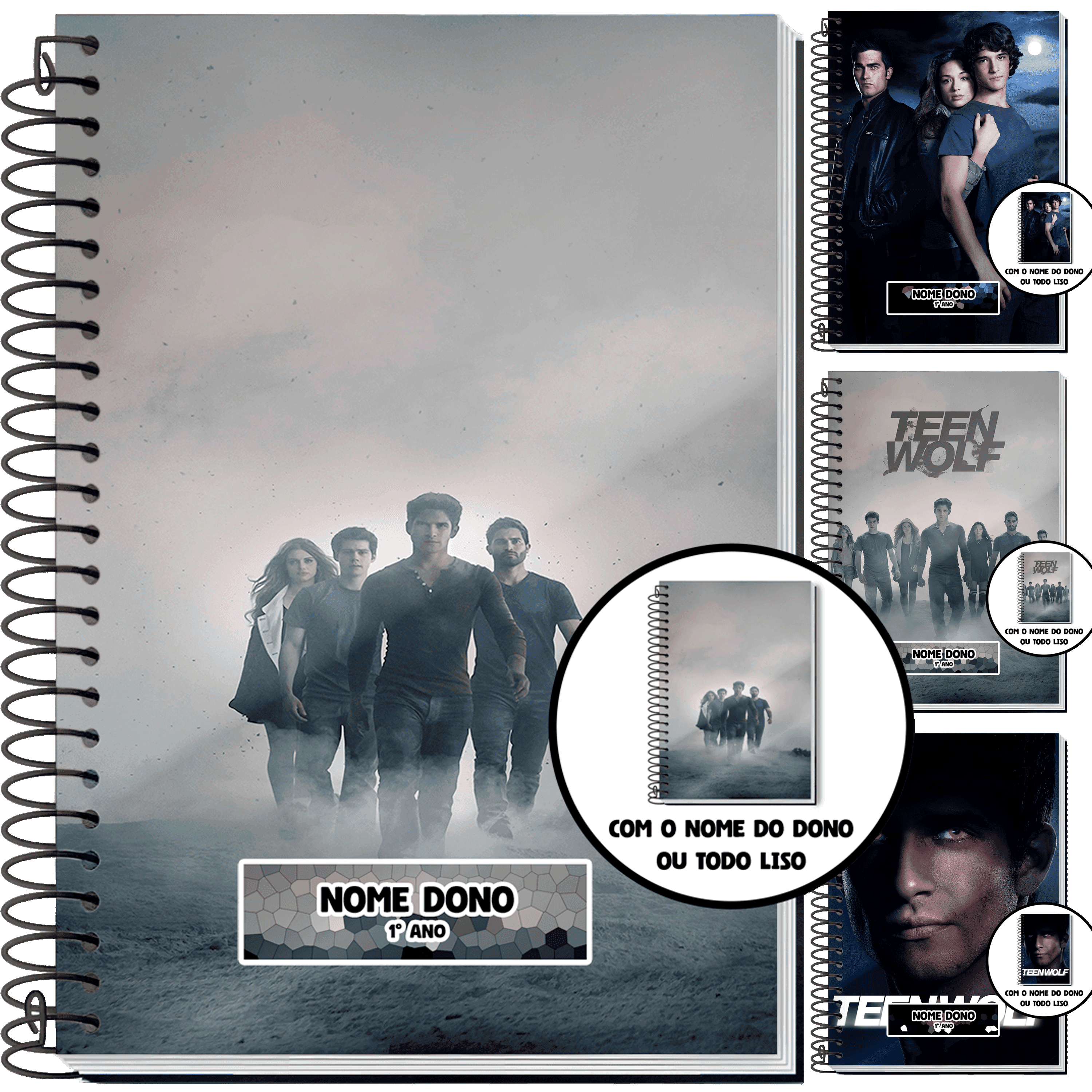 Caderno Teen Wolf 10 Matérias Personalizado Grande Capa Dura