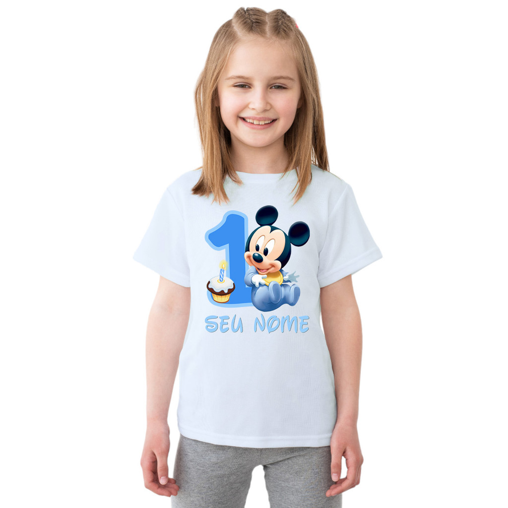 Camiseta Mickey Mouse Baby Festa Camisa Personalizada Blusa Infantil e Juvenil — imagem 2 de 2
