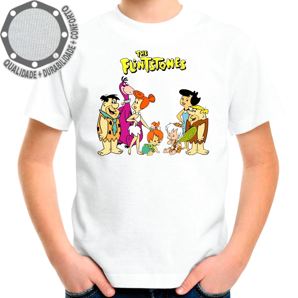 Camiseta Os Flintstones Personagens Camisa Personalizada Infantil Juvenil Adulto Baby Look Plus Size