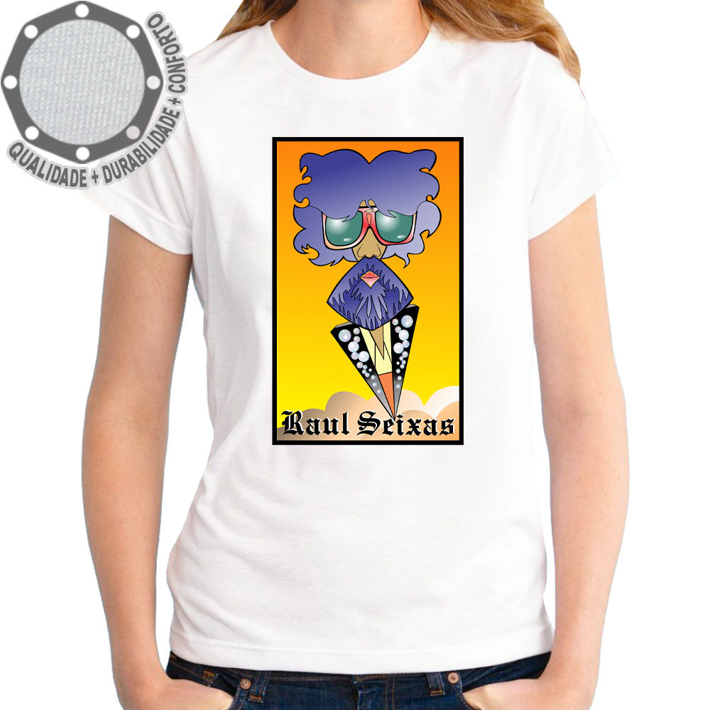 Camiseta Raul Seixas Caricatura Face Camisa Personalizada Infantil Juvenil Adulto Baby Look Plus Size