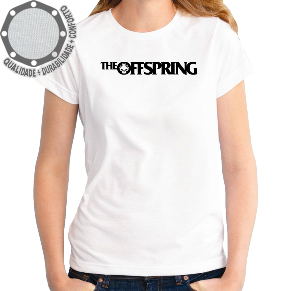 Camiseta The Offspring Logo Preto Camisa Personalizada Infantil Juvenil Adulto Baby Look Plus Size