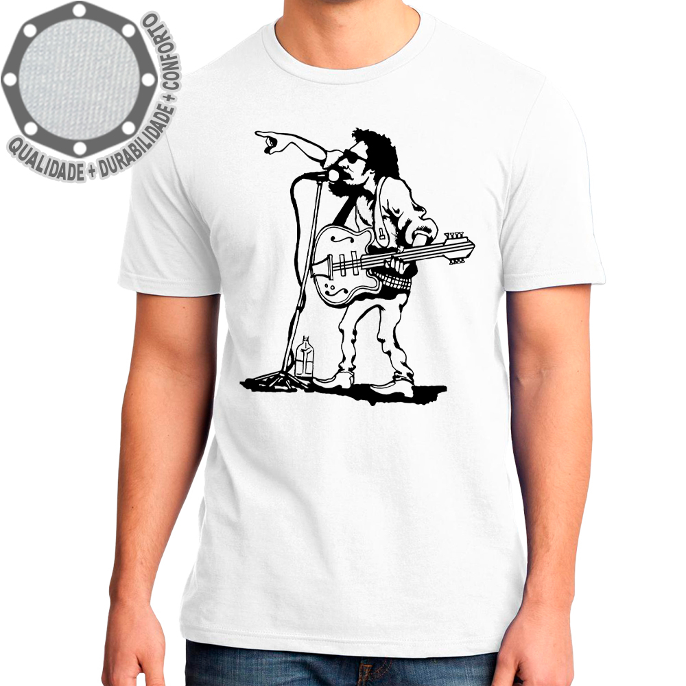 Camiseta Raul Seixas Caricatura Cantando Camisa Personalizada Infantil Juvenil Adulto Baby Look Plus Size