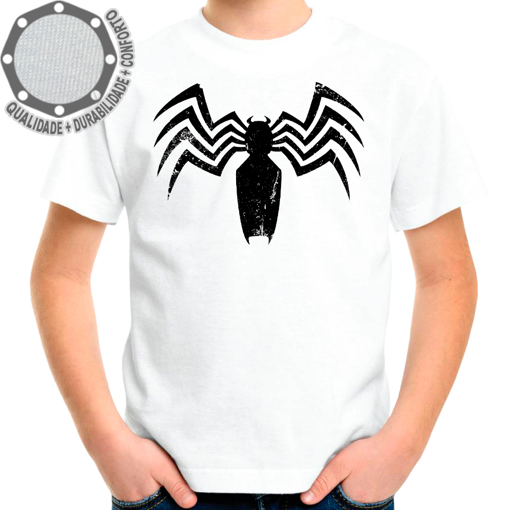 Camiseta Homem Aranha Venom Spider Camisa Personalizada Infantil Juvenil Adulto Baby Look Plus Size