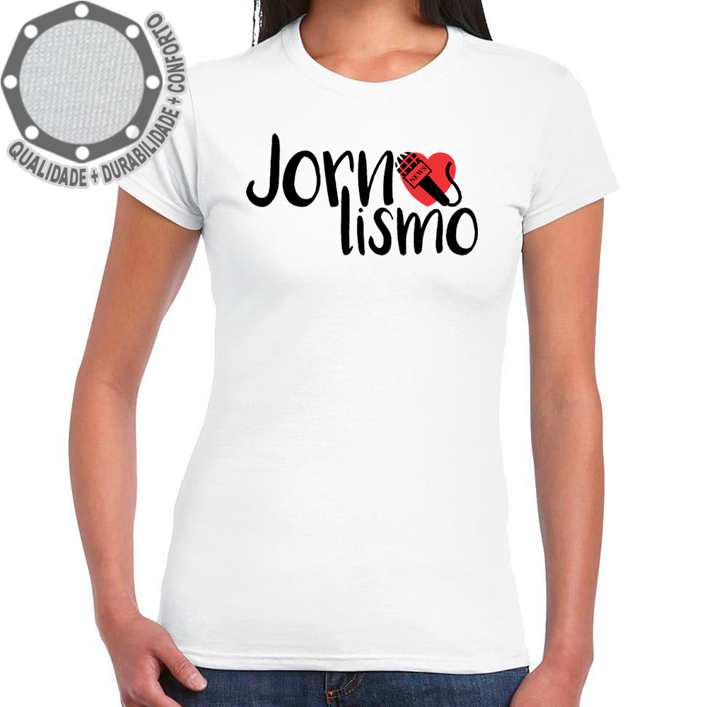 Camiseta Jornalismo Microfone Camisa Personalizada Aniversário Festa Evento Infantil Juvenil Adulto