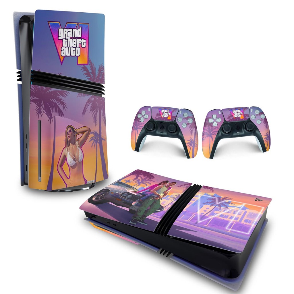 Skin PS5 Pro Adesivo Horizontal GTA 6 VI