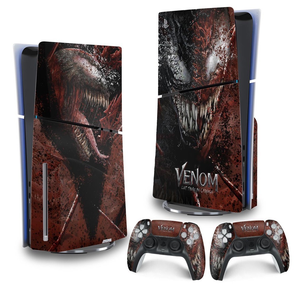 Skin PS5 Slim Adesivo Vertical - Venom Tempo de Carnificina