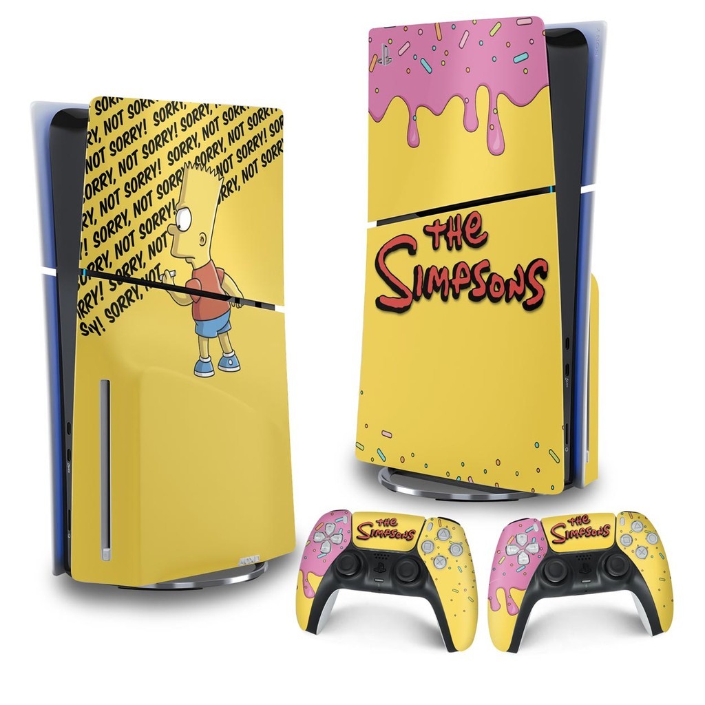 Skin PS5 Slim Adesivo Vertical - The Simpsons