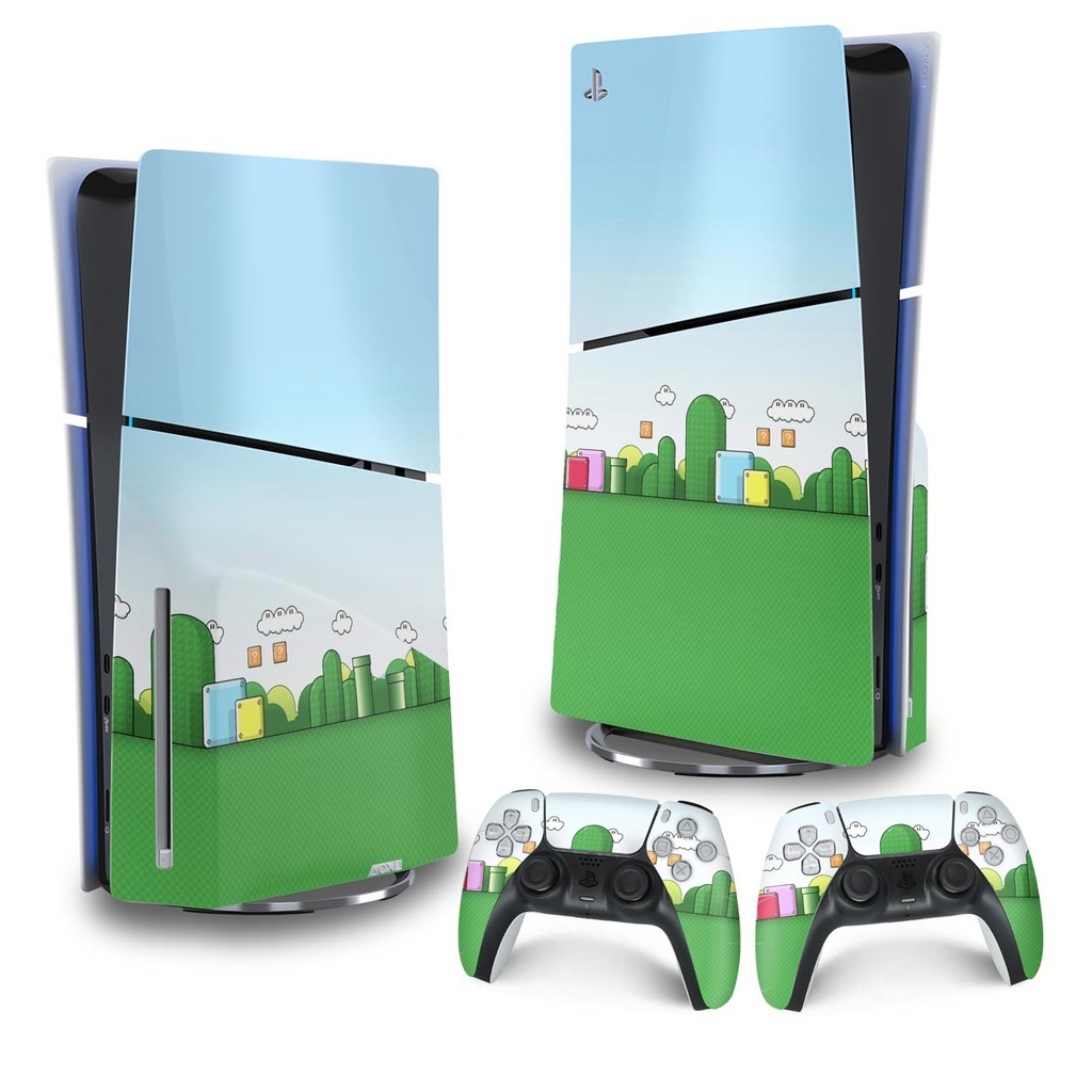 Skin PS5 Slim Adesivo Vertical - Super Mario Bros