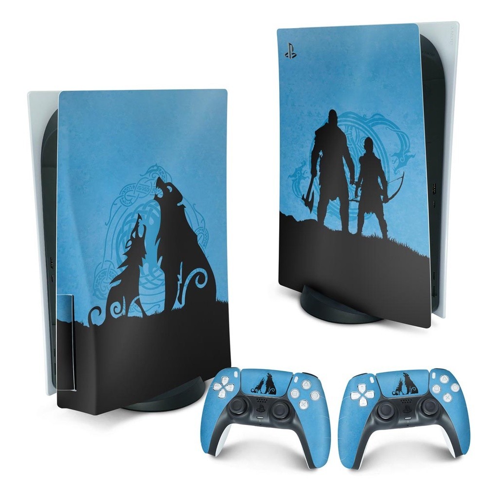 Skin PS5 Fat Playstation 5 Adesivo - God of War Ragnarok Edition