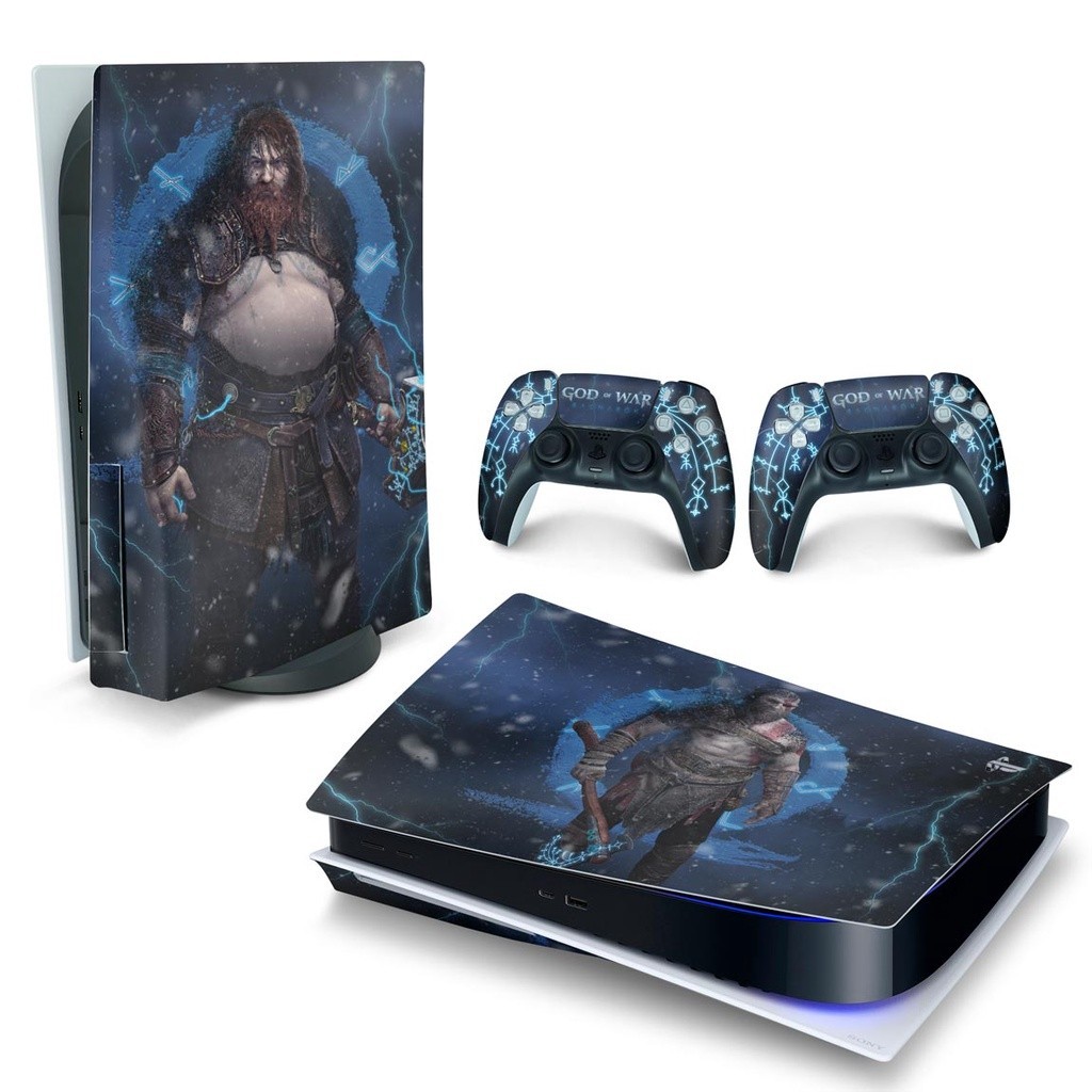 Skin PS5 Fat Playstation 5 Adesivo Horizontal - God of War Ragnarok B