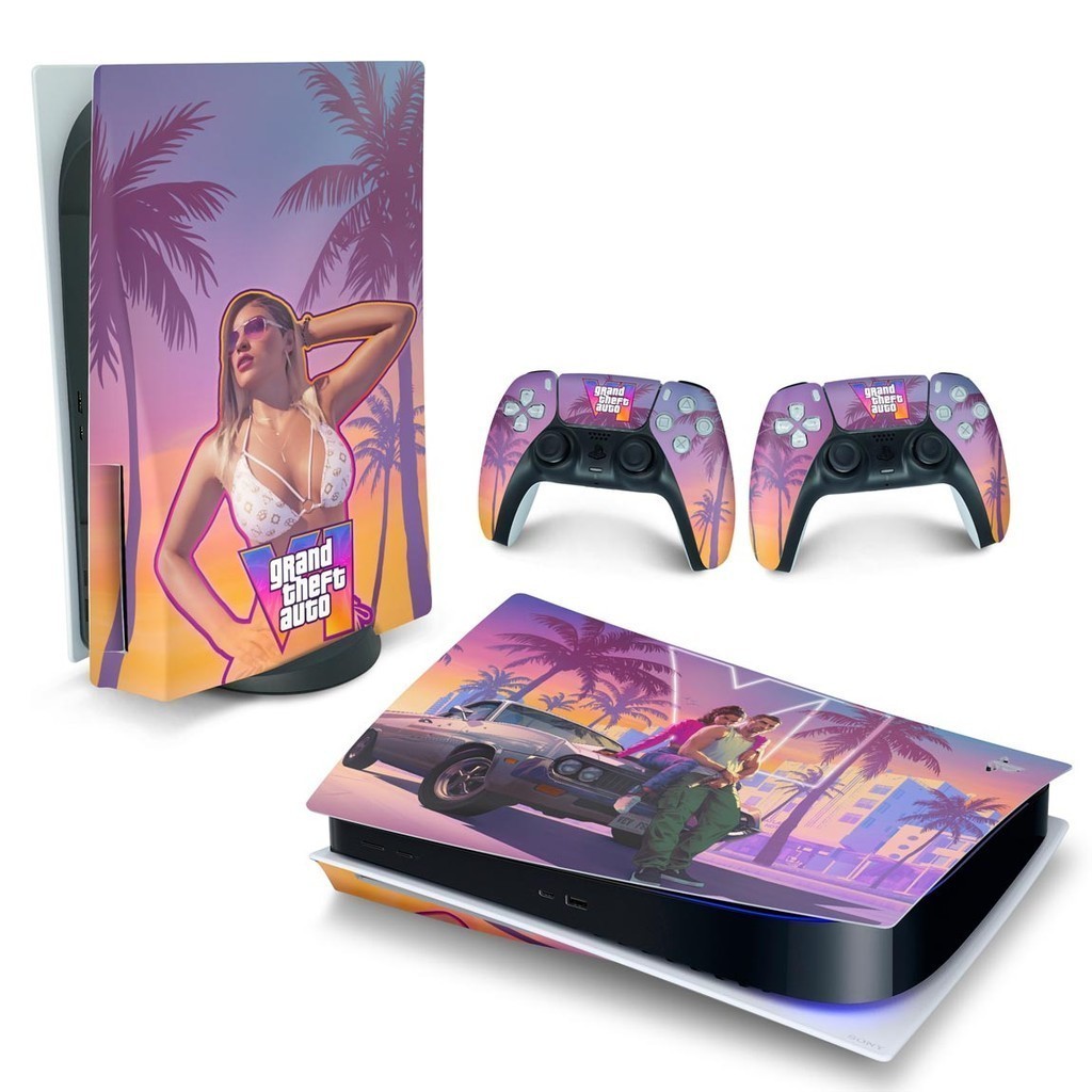 Skin PS5 Fat Playstation 5 Adesivo Horizontal - GTA 6 VI