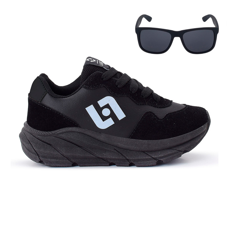 Tenis Infantil Meninos Jogger Escolar Casual Camurça + Oculos