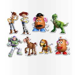 15 Apliques topper 8cm caixas, tubetes Aplique Tag Topper Personalizado Toy Story 2