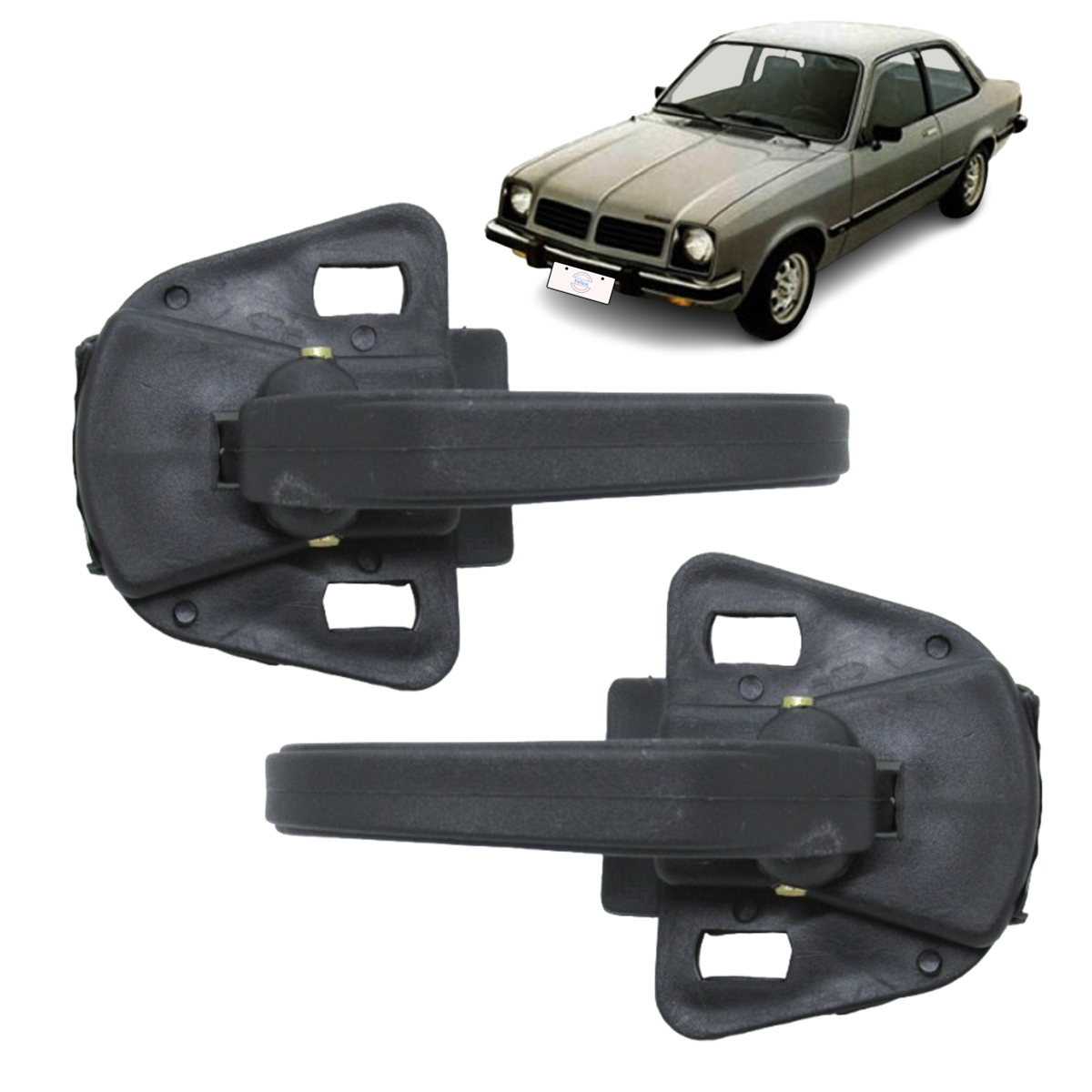 Par Maçanetas Interna Porta Chevette Pontiac 1977-1983 Preta