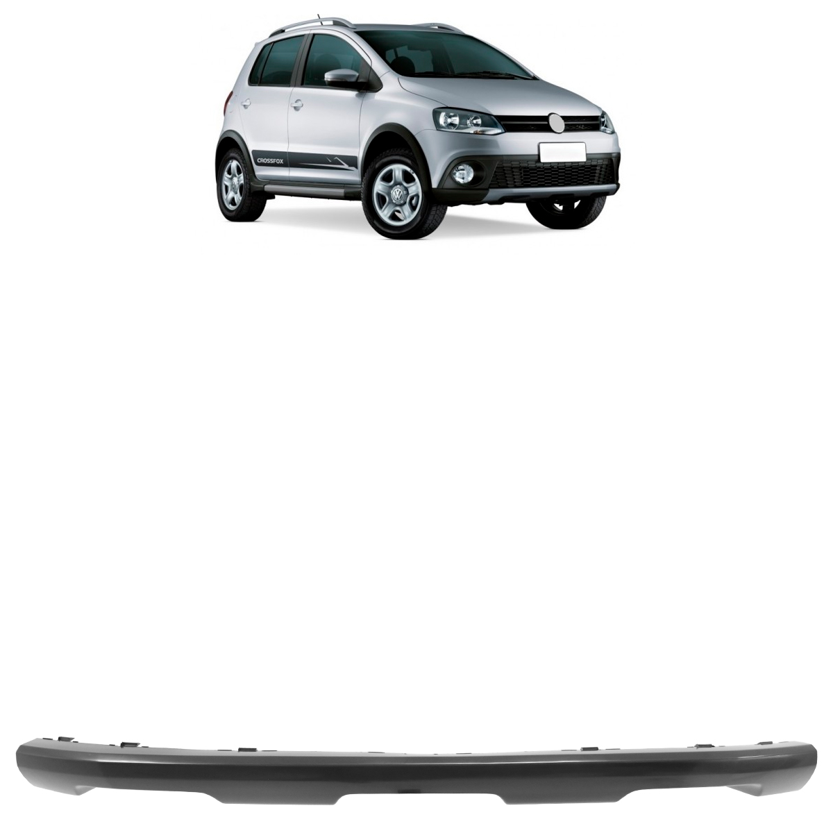 Spoiler Parachoque Dianteiro Crossfox 2010 2011 2012 2013 2014 Preto Liso - Spare Parts and Accessories for Vehicles