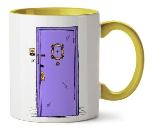 Caneca Xícara P Presentear Fã Seriado Friends Porta Roxa Nova Coleção
