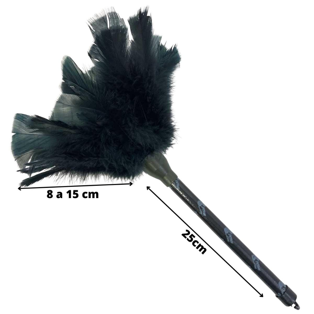 Detalhes do Espanador Com Penas de Peru Lavavel P/ Limpeza Preto 35cm