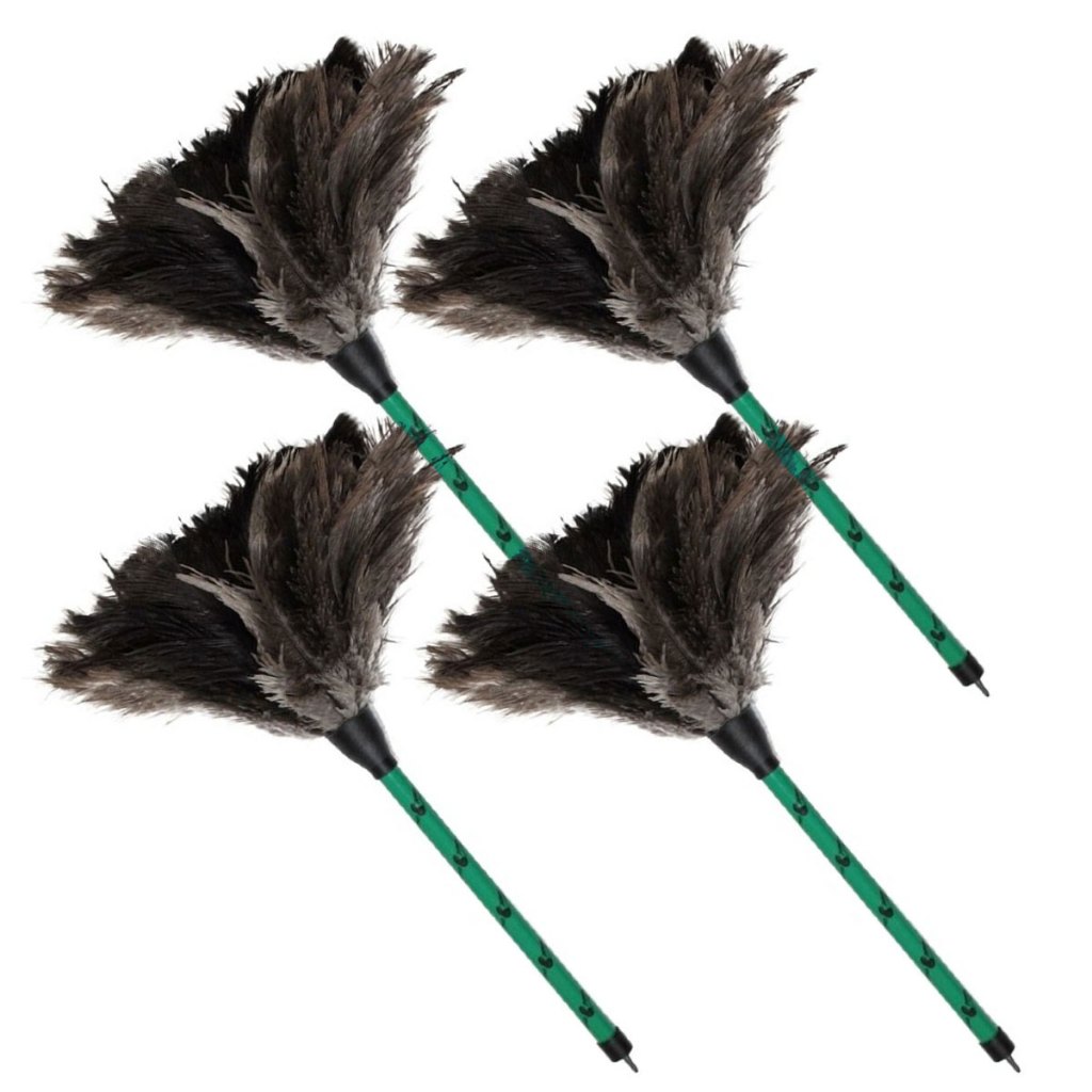 Espanador De Pó 35cm Pena De Avestruz Limpa Poeira Kit 04