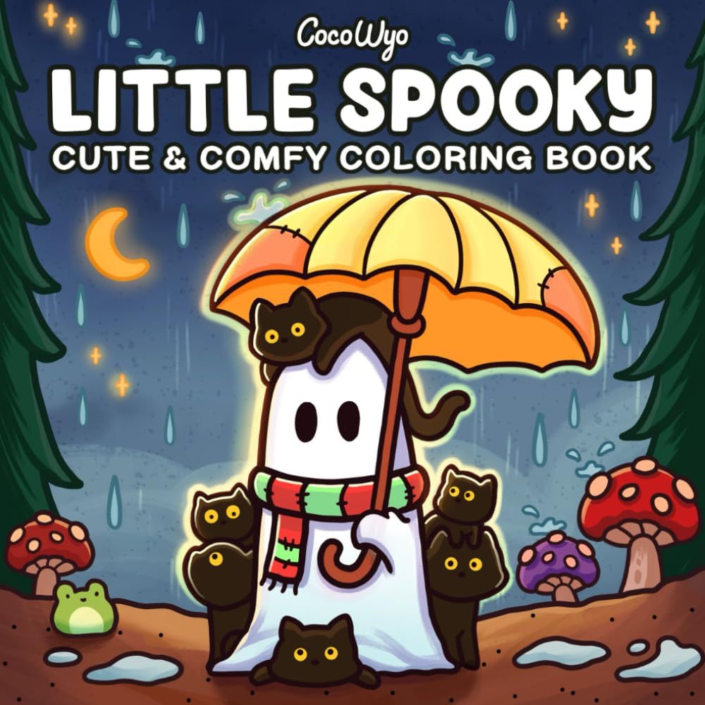 Kit 40 Desenhos para Colorir Little Spooky (Halloween) | Folhas Soltas A5 90g/120g/180g + Acetato