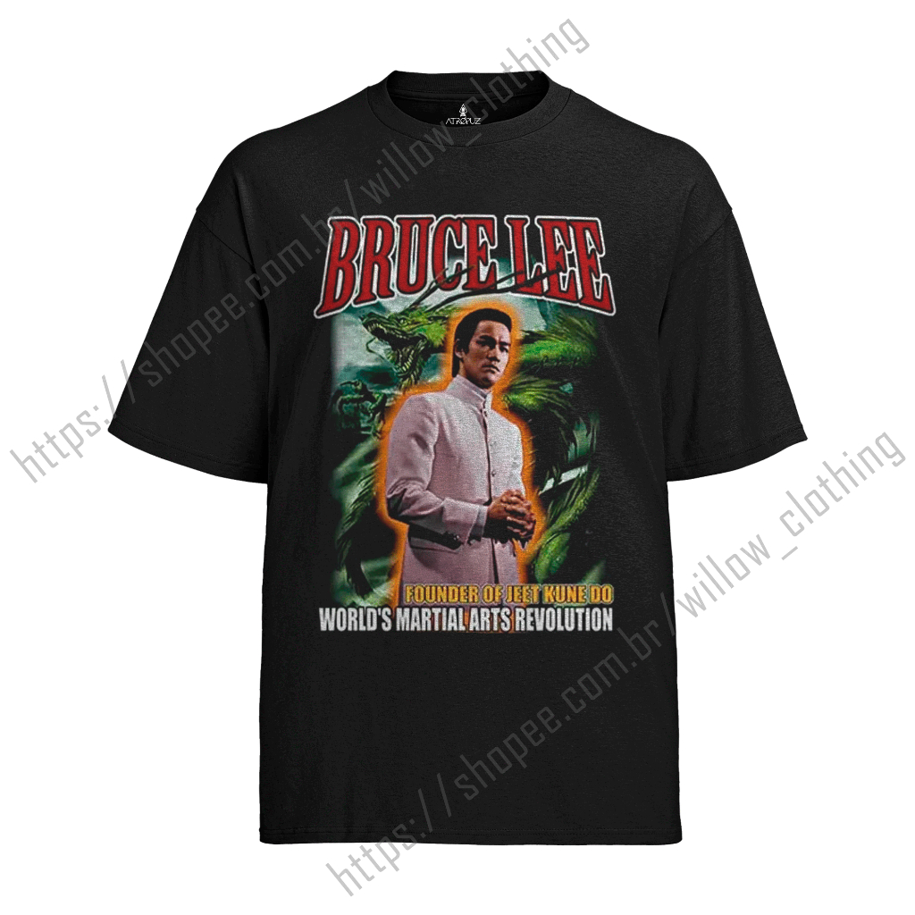 Camiseta Algodão Unissex Tshirt Bruce Lee Martial Arts Revolution