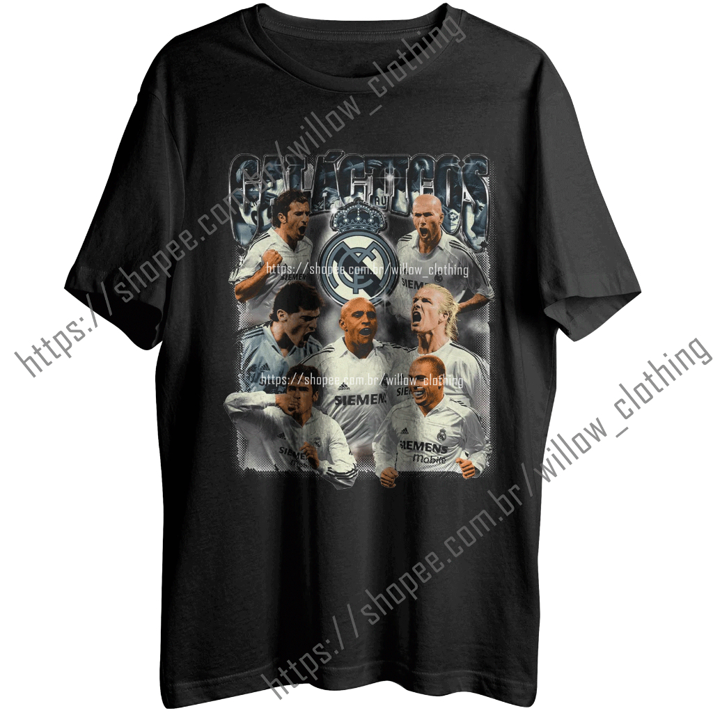 Camiseta Algodão Unissex T shirt time de futebol real Ronaldo Zidane Casillas