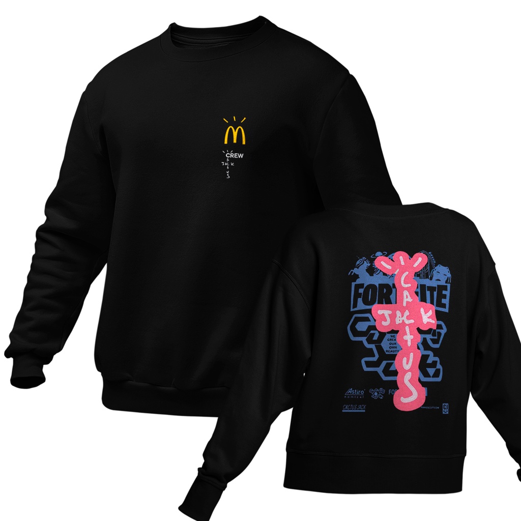 Moletom Gola Redonda Algodão Unissex Cactus Jack Crew