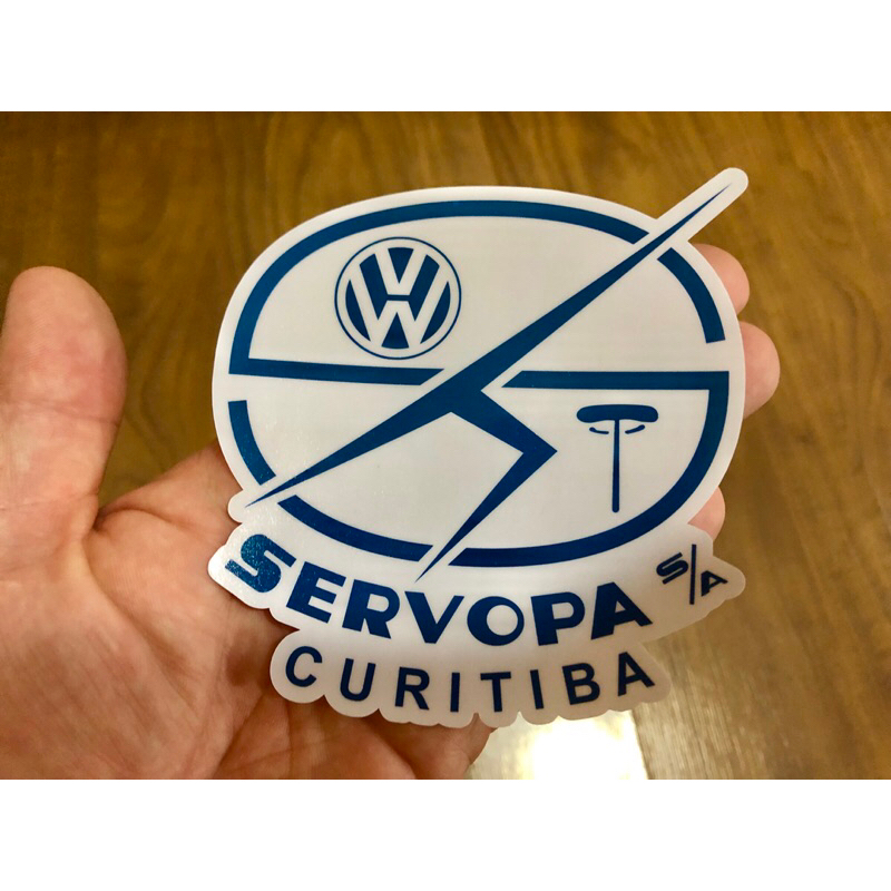 Kit 4 Adesivos Servopa Concessionária VW Volkswagen Época Fusca Variant Kombi TL Brasilia Carro Auto