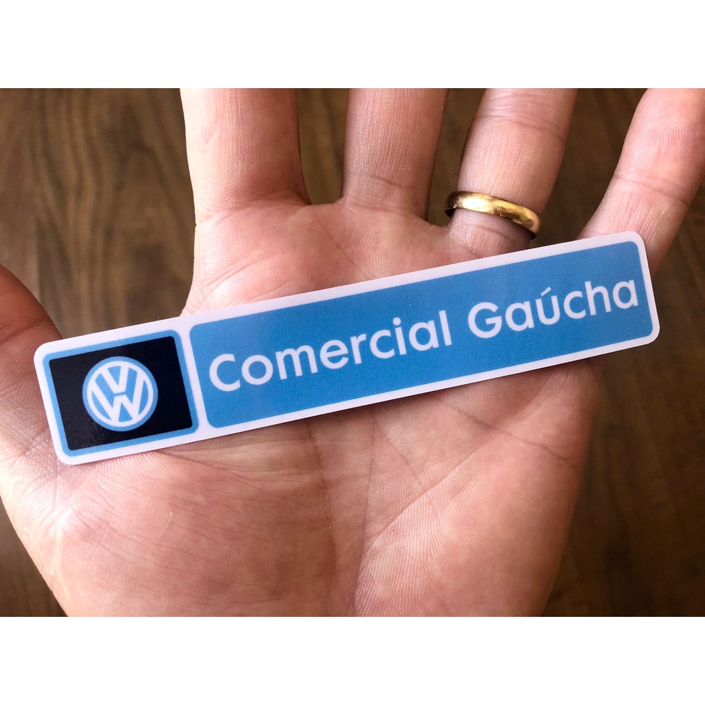 Adesivo Vidro VW Concessionária Comercial Gaúcha de Estrela SC Volkswagen de Época Fusca Variant Kombi Brasília TL SP2