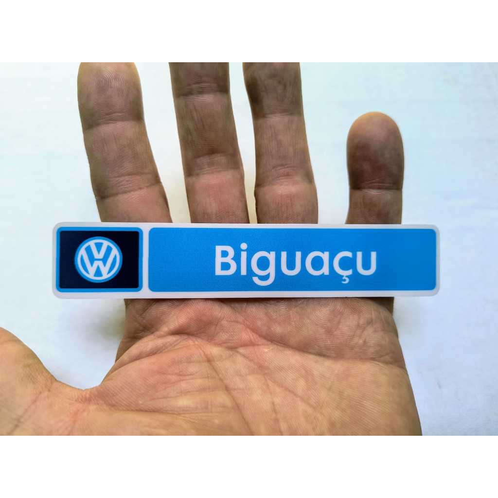Adesivo Vidro Biguaçu VW Volkswagen Concessionária  Volkswagen Época Fusca Variant Kombi Brasília TL SP2 Carro Auto