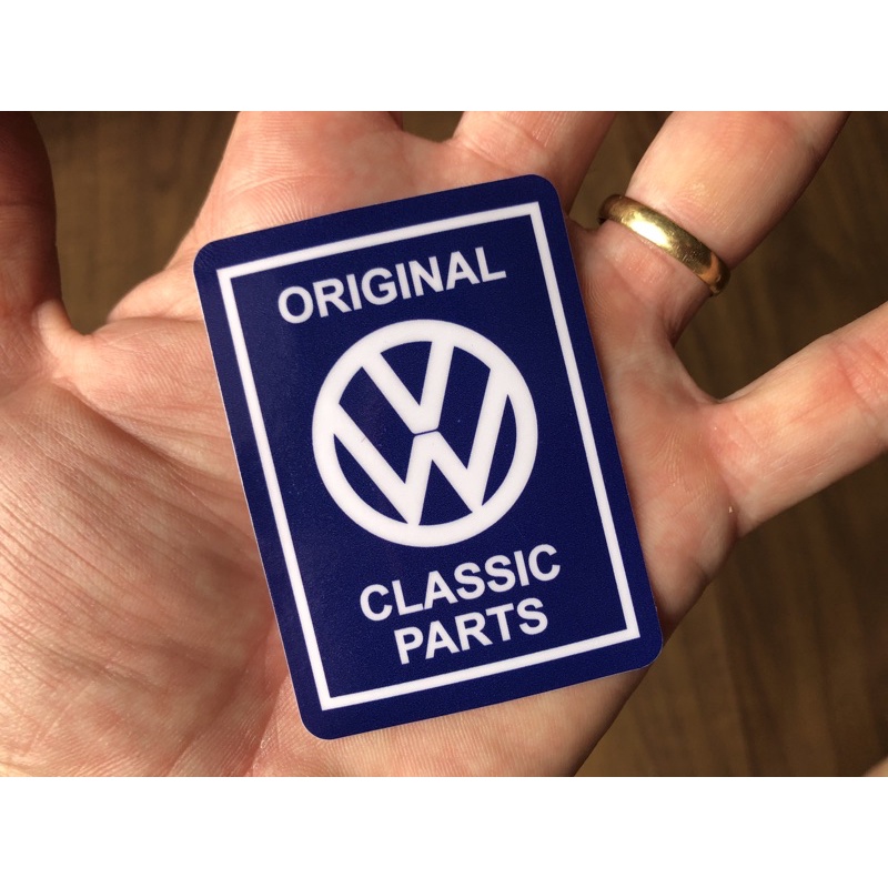 Adesivo Vidro Original Classics Parts VW Volkswagen Volkswagen Época Fusca Variant Kombi Brasília TL SP2 Carro Auto