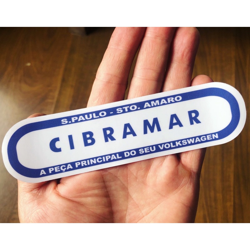 Adesivo Vidro Cibramar VW Volkswagen Concessionária  Volkswagen Época Fusca Variant Kombi Brasília TL SP2 Carro Auto