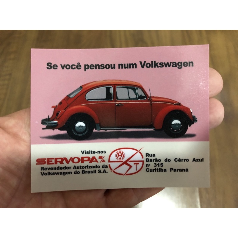 Adesivo Servopa PR VW Volkswagen Concessionária  Volkswagen Época Fusca Variant Kombi Brasília TL SP2 Carro Auto