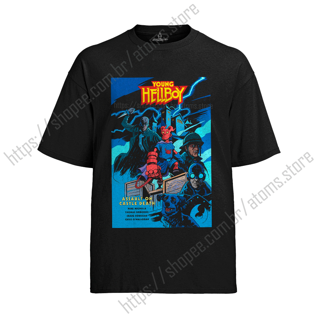 Camiseta Algodão Unissex HQ Hellboy Assault on Castel Dead
