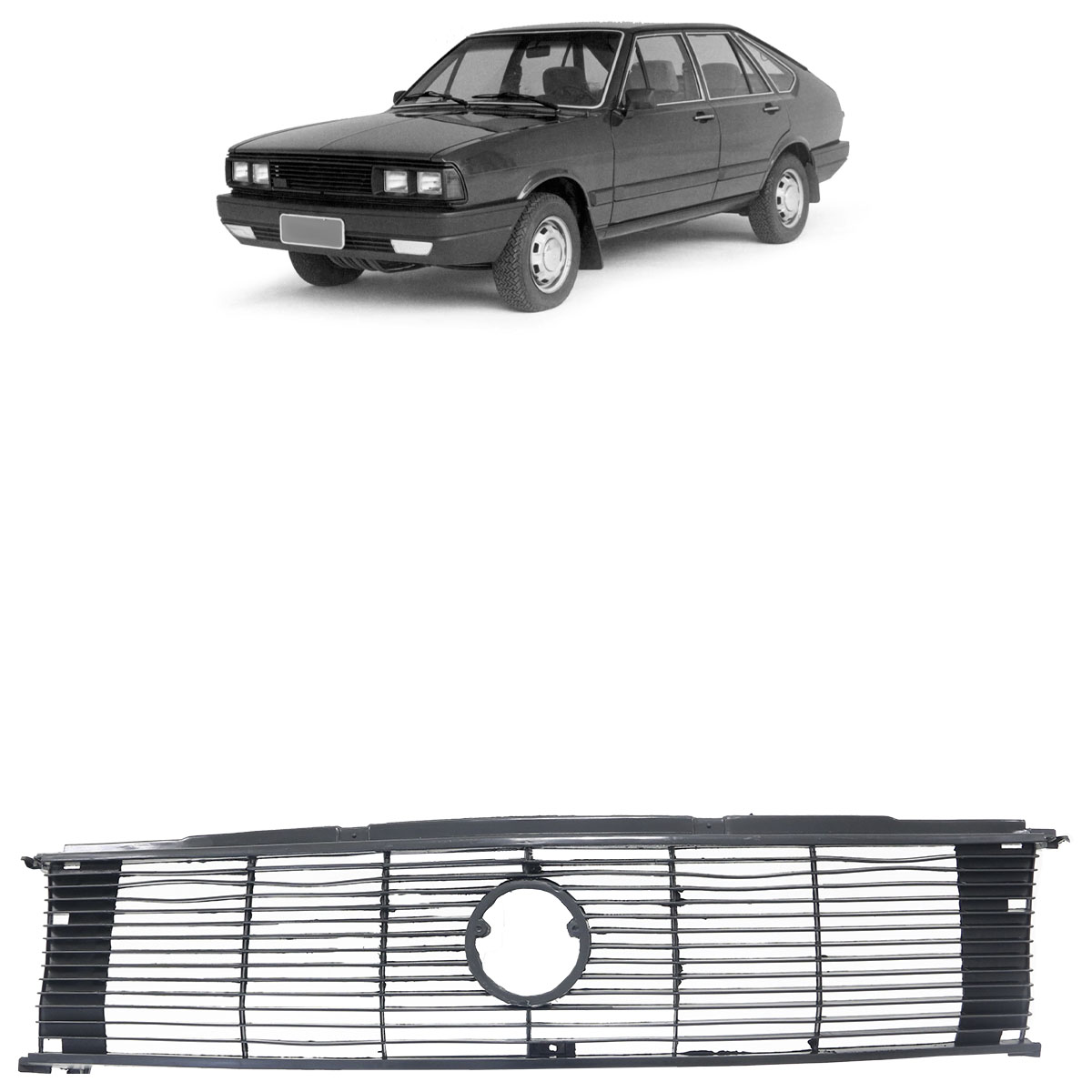 Grade Central Passat 1979 1980 1981 1982 Parachoque Dianteiro Preto Liso Sem Emblema em Oferta na Shopee