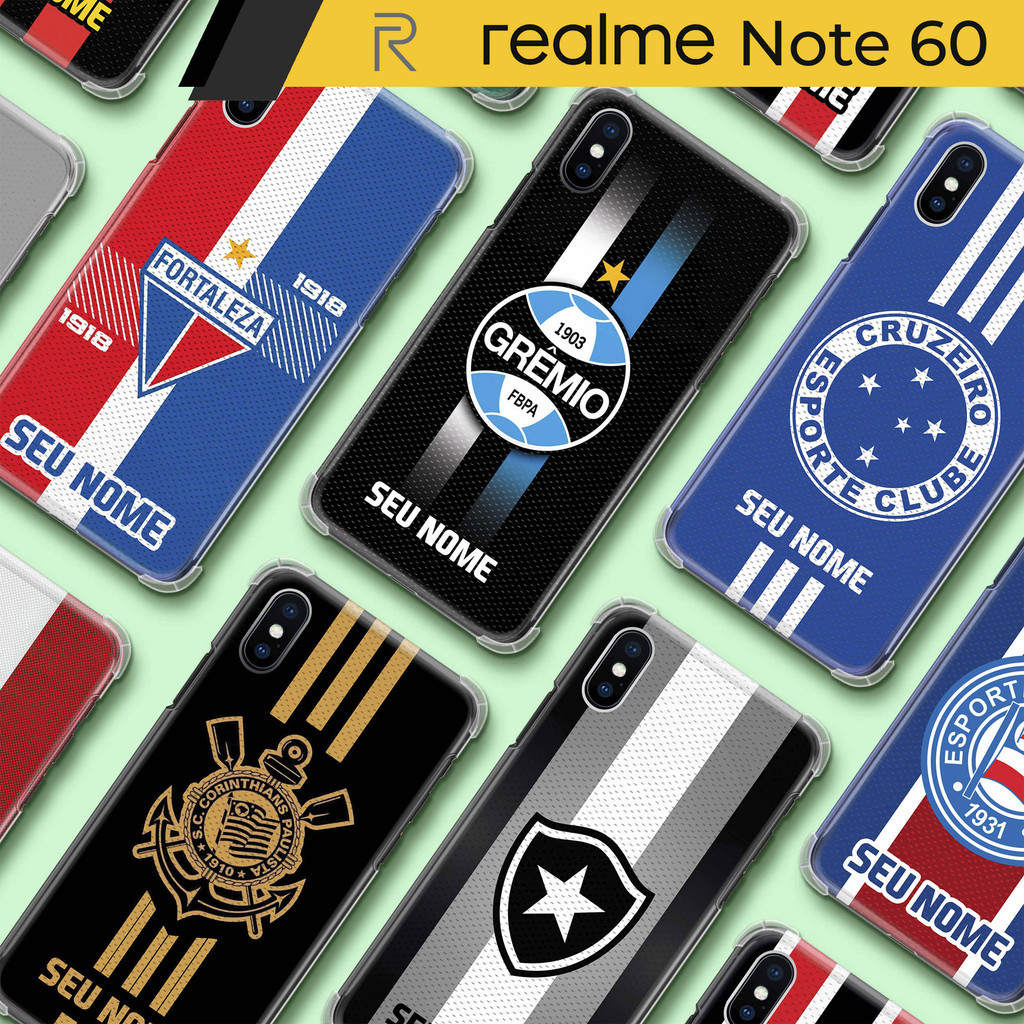 Capa Capinha - Realme Note 60 - Futebol Times do Brasil Personalizada com nome em Oferta na Shopee