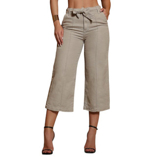 Calça Pantacourt 36 ao 46 Cor Clara Linho Calça Curta Feminina