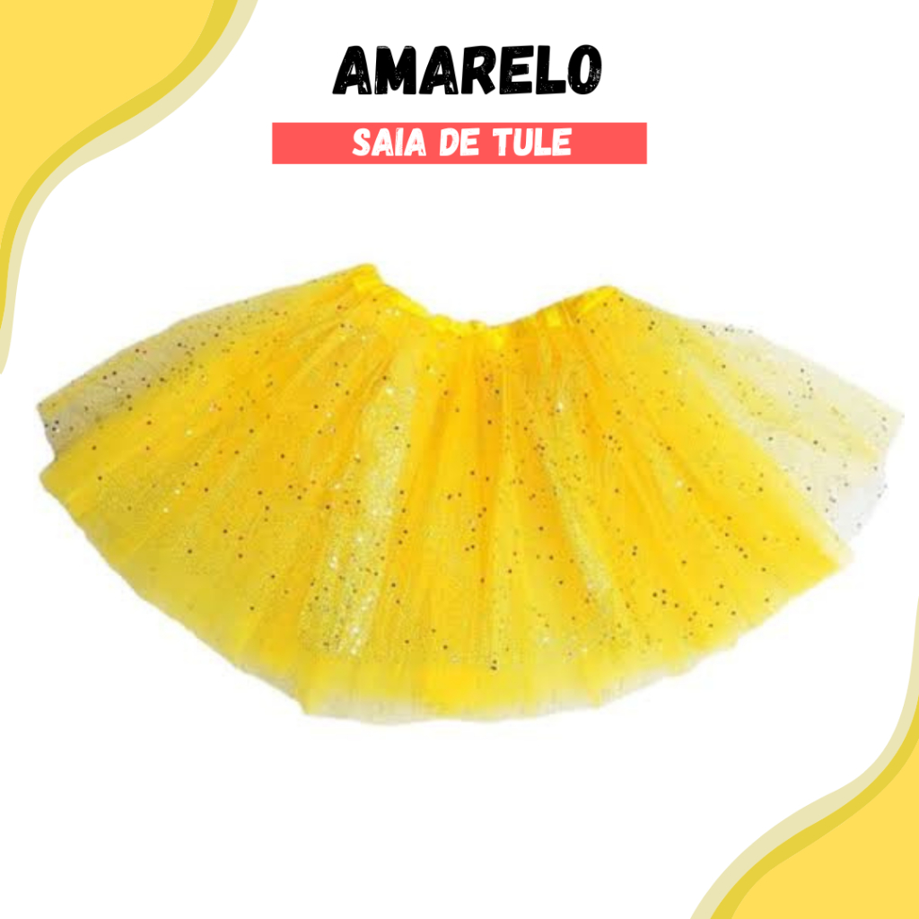 Saia Amarela de Tule ( Infantil )