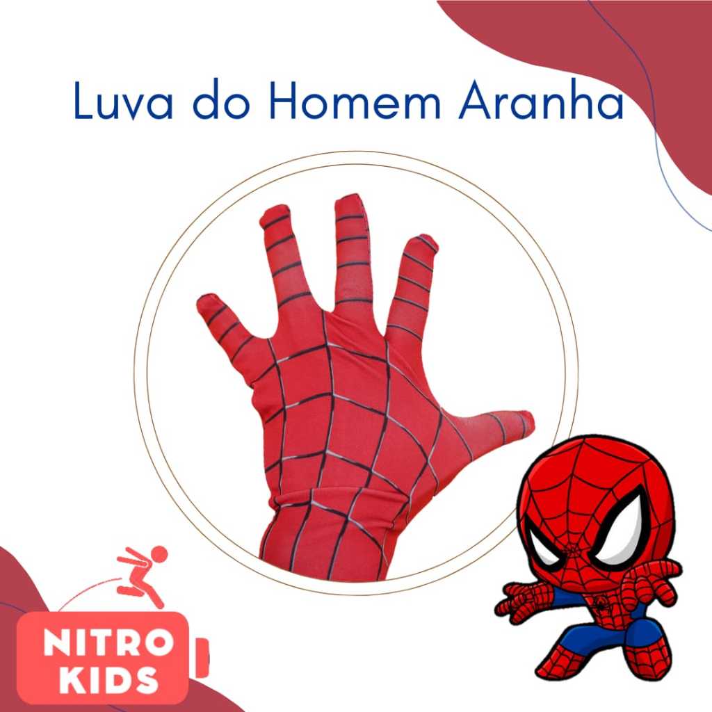 Par de Luvas de Tecido do Homem Aranha em Oferta na Shopee