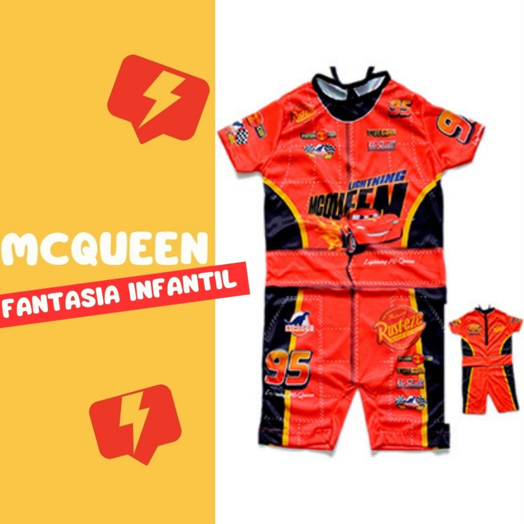 Fantasia Curta sem Enchimento do Mcqueen em Oferta na Shopee