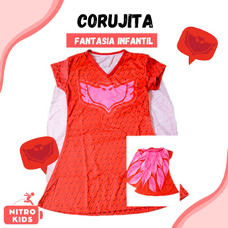 Fantasia Vestido Simples da Corujita (Pjmask) em Oferta na Shopee