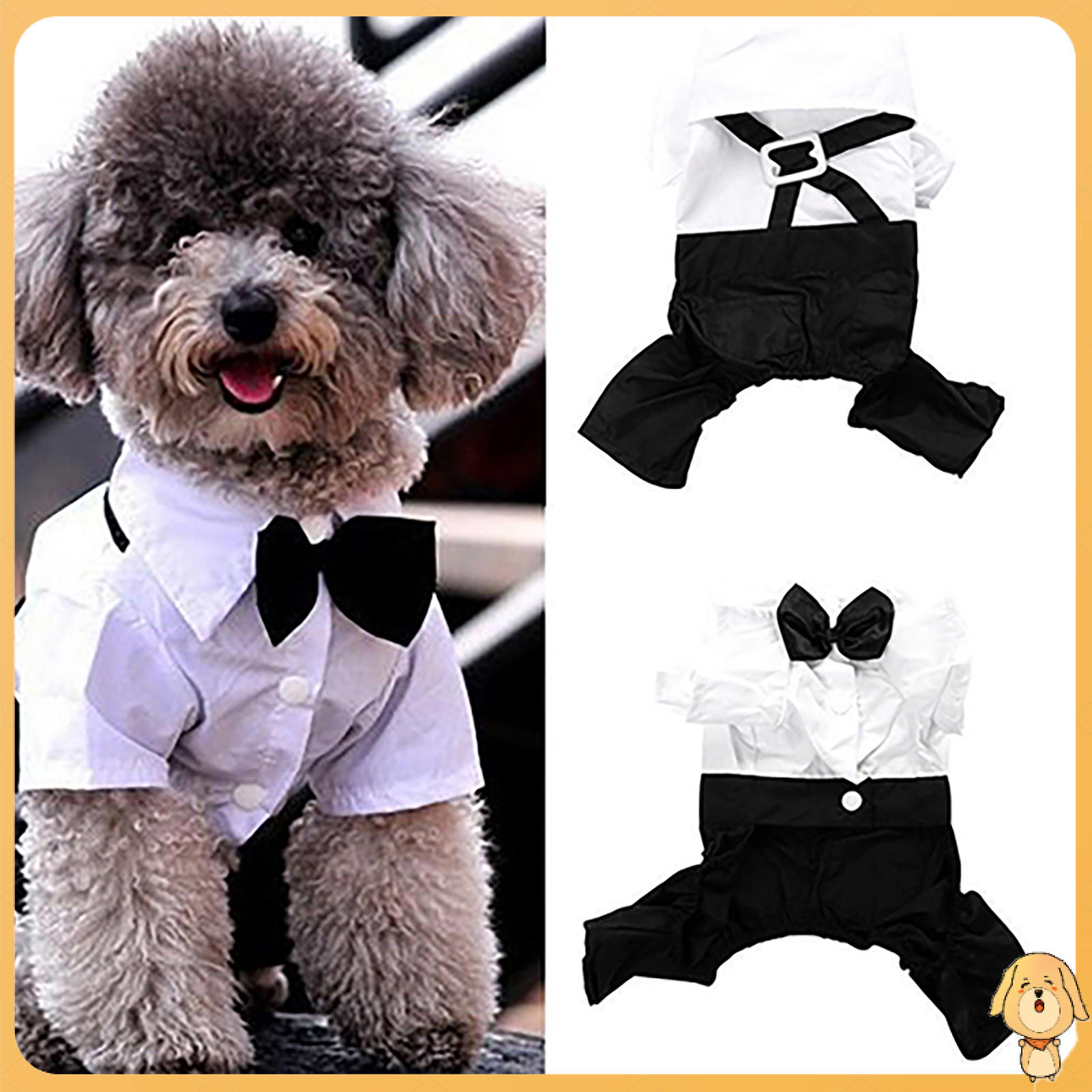 Pet_Cort Roupa De Cachorro / Smoking Com Gravata Borboleta Para Gatos / Filhotes P-Xxg