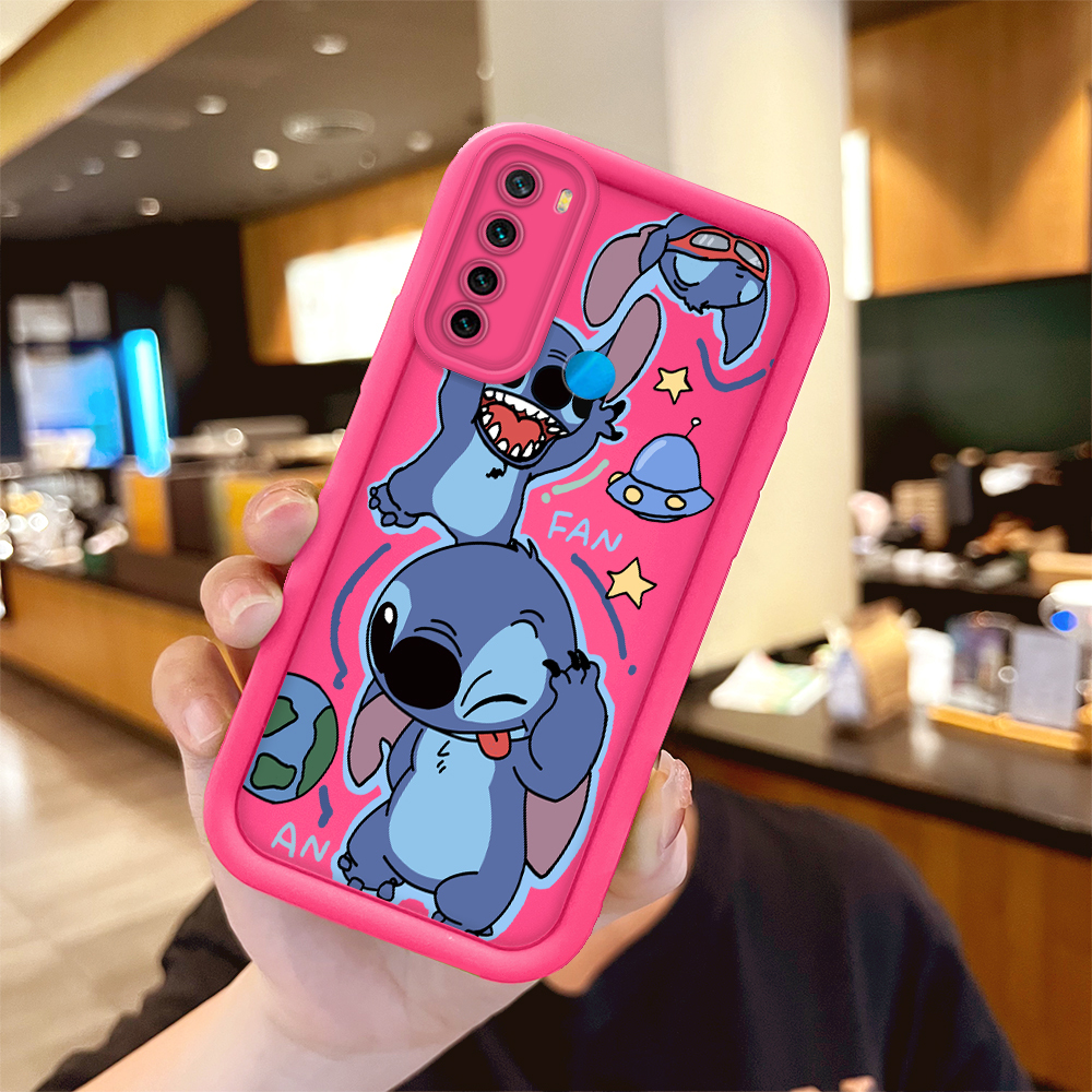 Capa Para Xiaomi Redmi Note 8 Capinha De Celular Silicone Macia Protetora Do Telefone Móvel Caso Rosa Verde Stitch 0292 em Oferta na Shopee