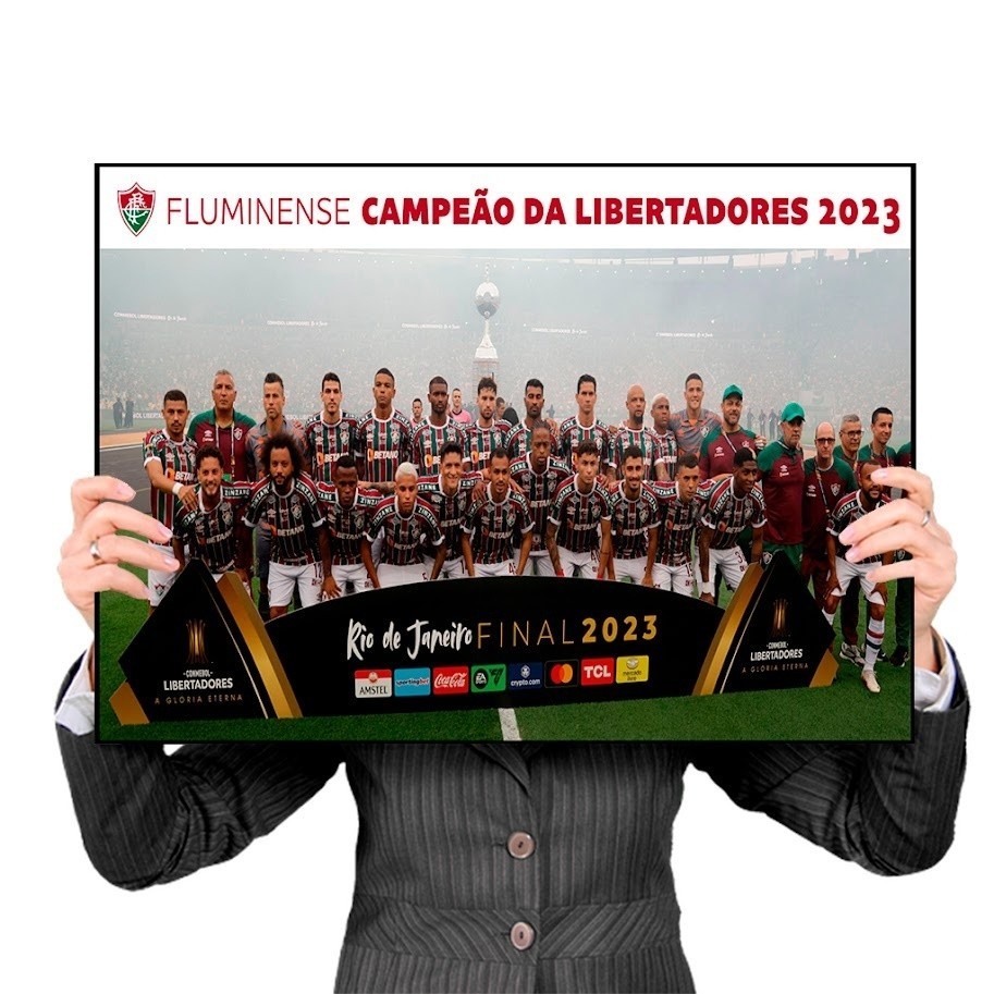 Kit Pôster GRANDE Plastificado Fluminense Campeão da Libertadores 2023 - Impressão Alta Qualidade - Modelo 13