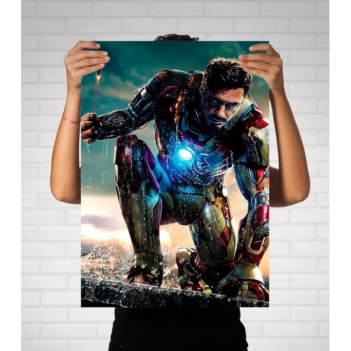 Kit Pôster GRANDE Plastificado Homem de Ferro - Iron Man - Modelo 09