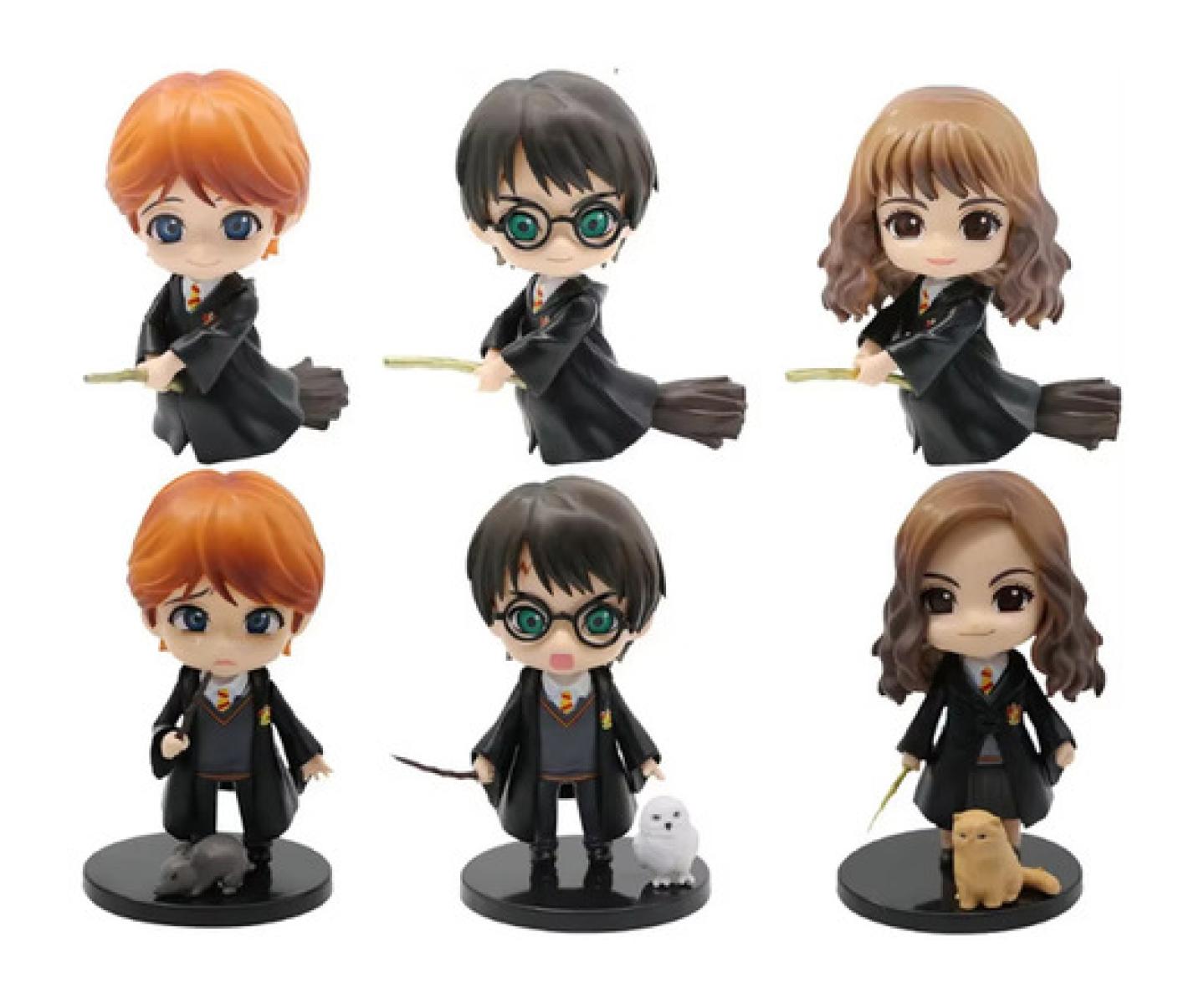 Bonecos Action Figure Harry Potter Hermione Rony Kit Com 6