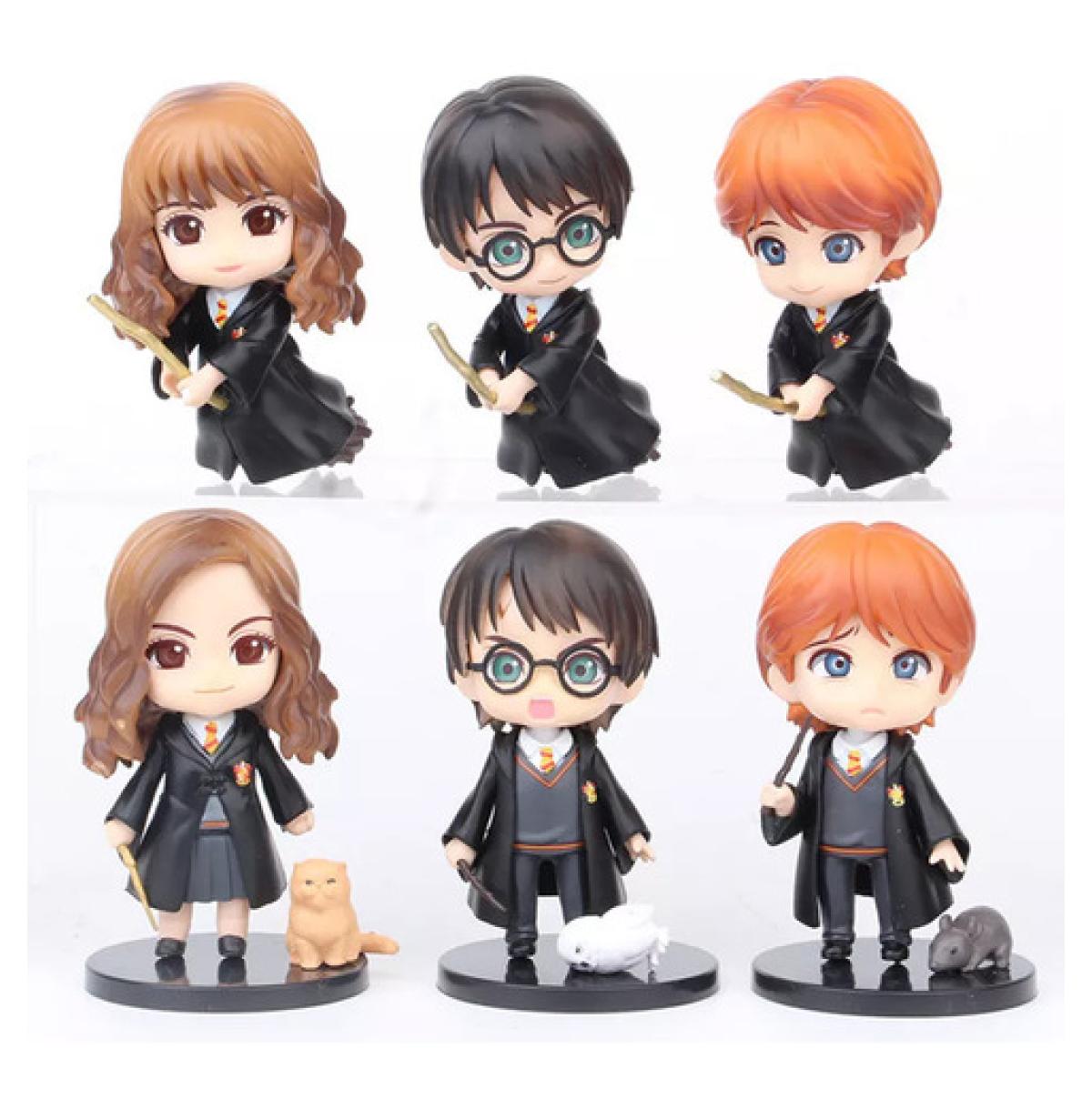 Action Figure Harry Potter Hermione Rony Weasley 6 Bonecos