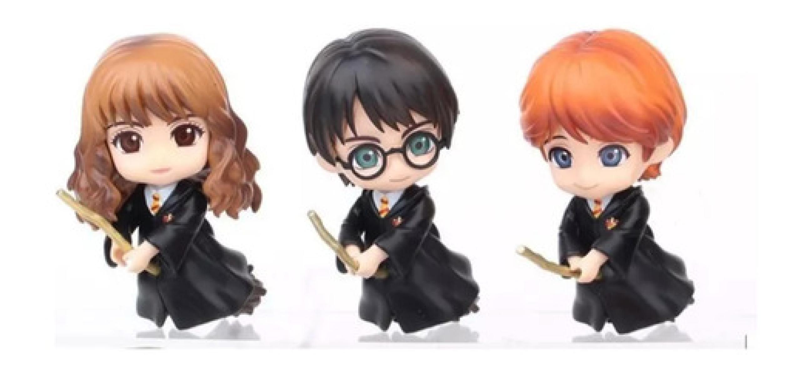 Bonecos Action Figure Harry Potter Hermione Rony 10cm Kit 3