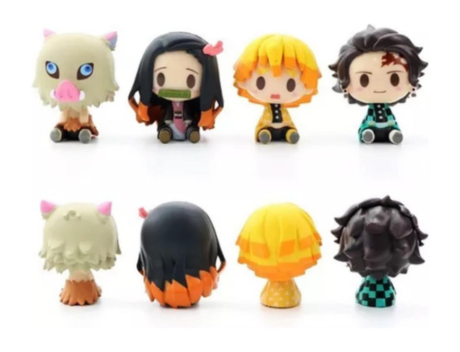 Kit 4 Action Figure Demon Slayer Tanjiro Nezuko Zenitsu Ino