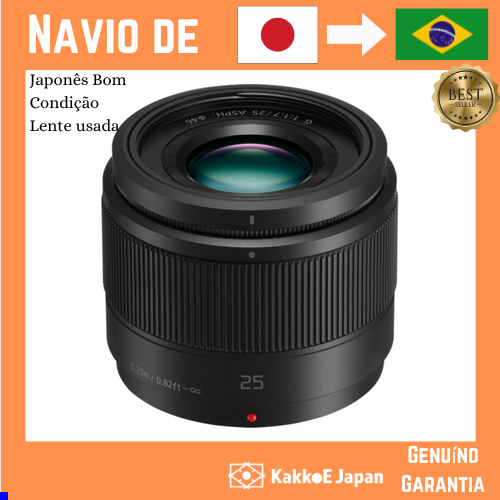 [Lente usada no Japão] Lente Panasonic Prime para Micro Quatro Terços Lumix G / F1.7 ASPH. Preto H-H025-K